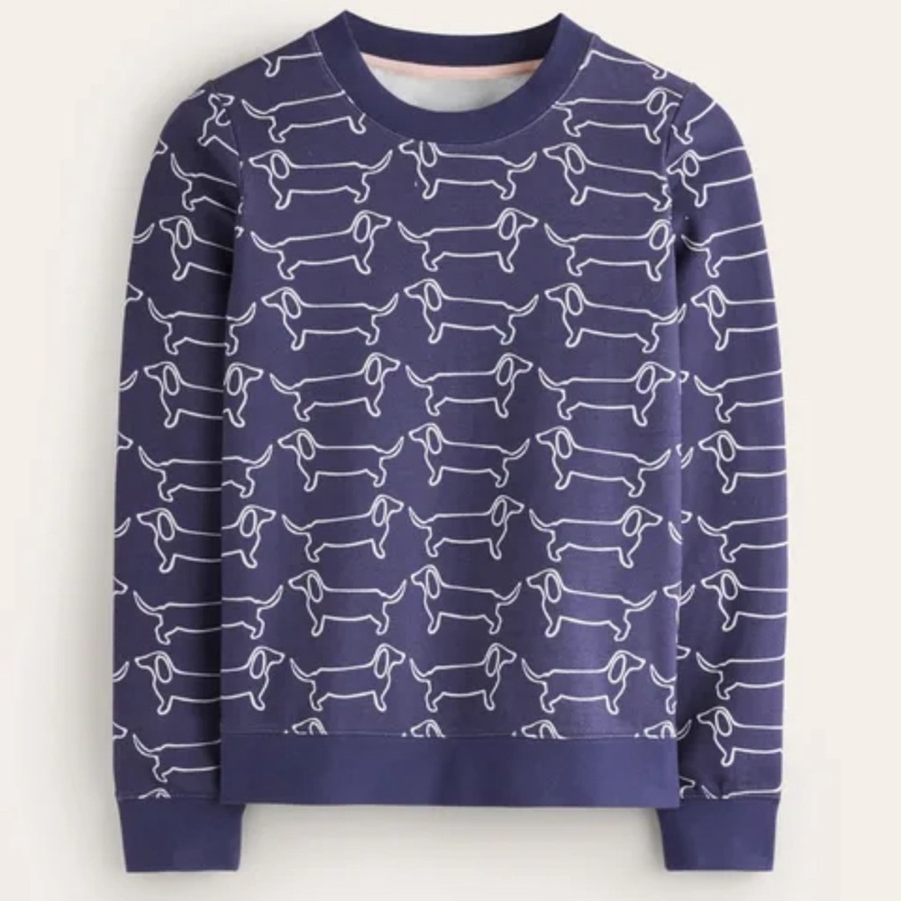 Boden Hannah Printed Sweatshirt dachshund